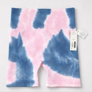 No Boundaries S Small High Waist Tie-Dye Shorts - Pink and Blue